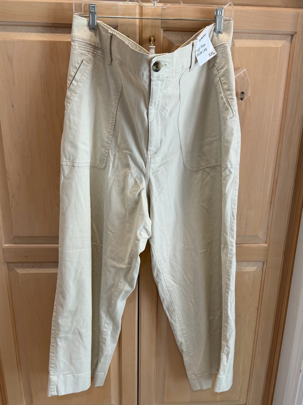 Sonoma Beige Tan Cropped Wide Leg Chino Pants XXL
